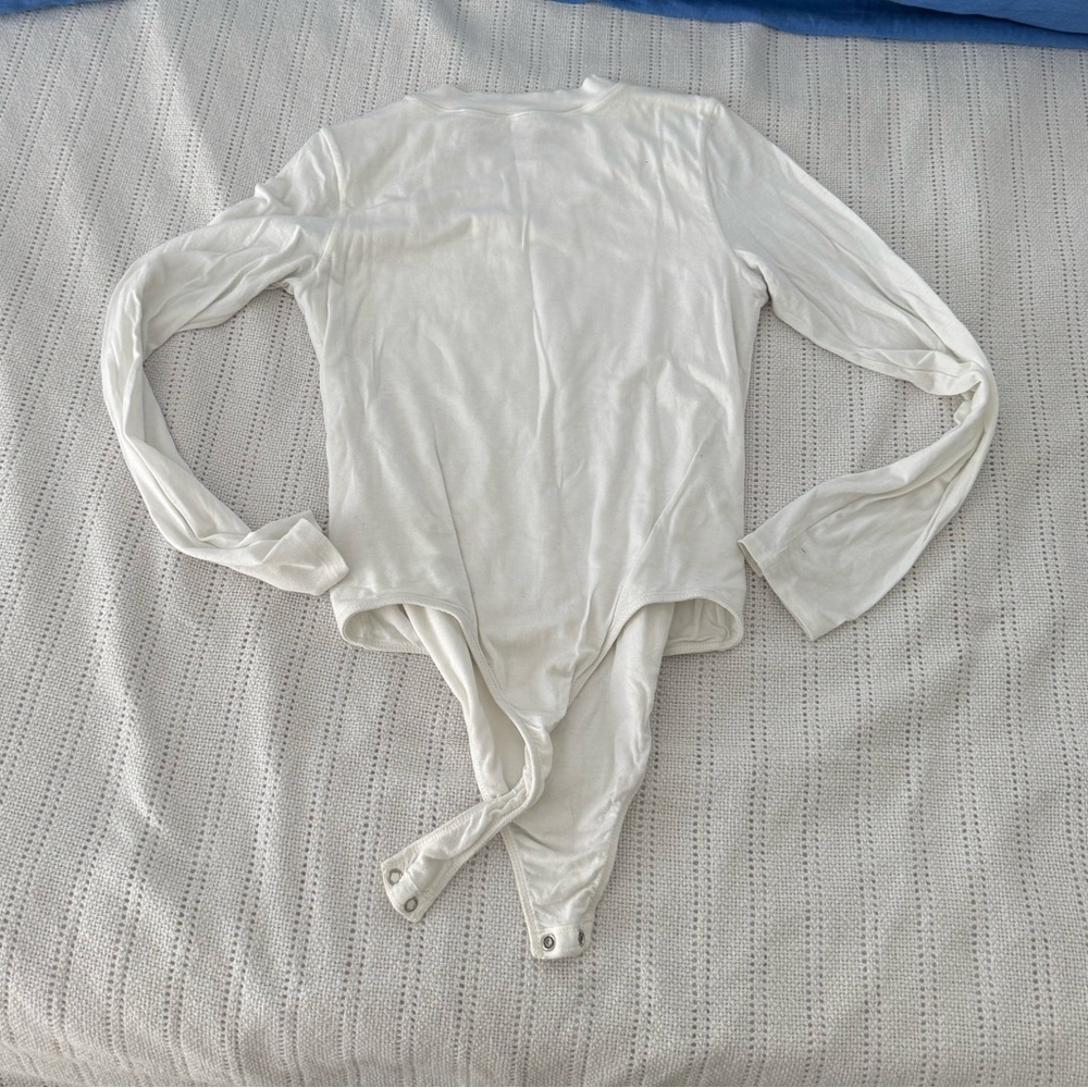 Enza Costa White Jersey Bodysuit - size M - Picture 5 of 5